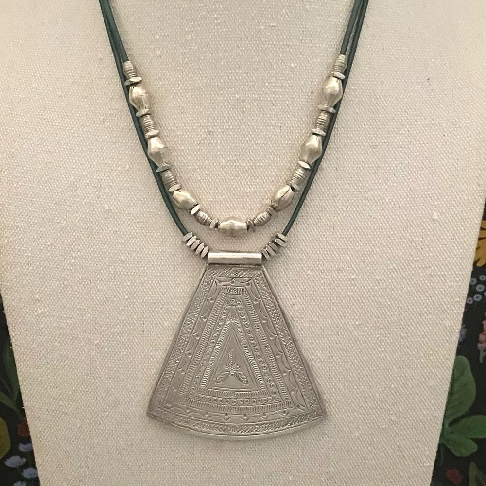 Hill Tribe Silver & Leather Necklace